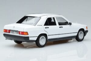 Mercedes 190 E W201 Alb Norev 1:18 183820 Metal - imaginea 3 din 7