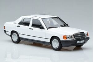 Mercedes 190 E W201 Alb Norev 1:18 183820 Metal - imaginea 5 din 7