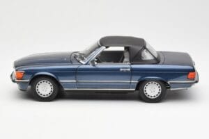 Mercedes 300 SL R107 Albastru Nautic Norev 1:18 183466 Metal - imaginea 4 din 8