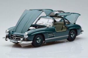 Mercedes 300 SL W198 Gullwing Verde Norev 1:18 183851 Metal - imaginea 2 din 7