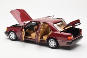Mercedes 500E W124 Roșu Metallic Ediție Dealer Norev 1:18 B66040699 Metal - imaginea 5 din 8