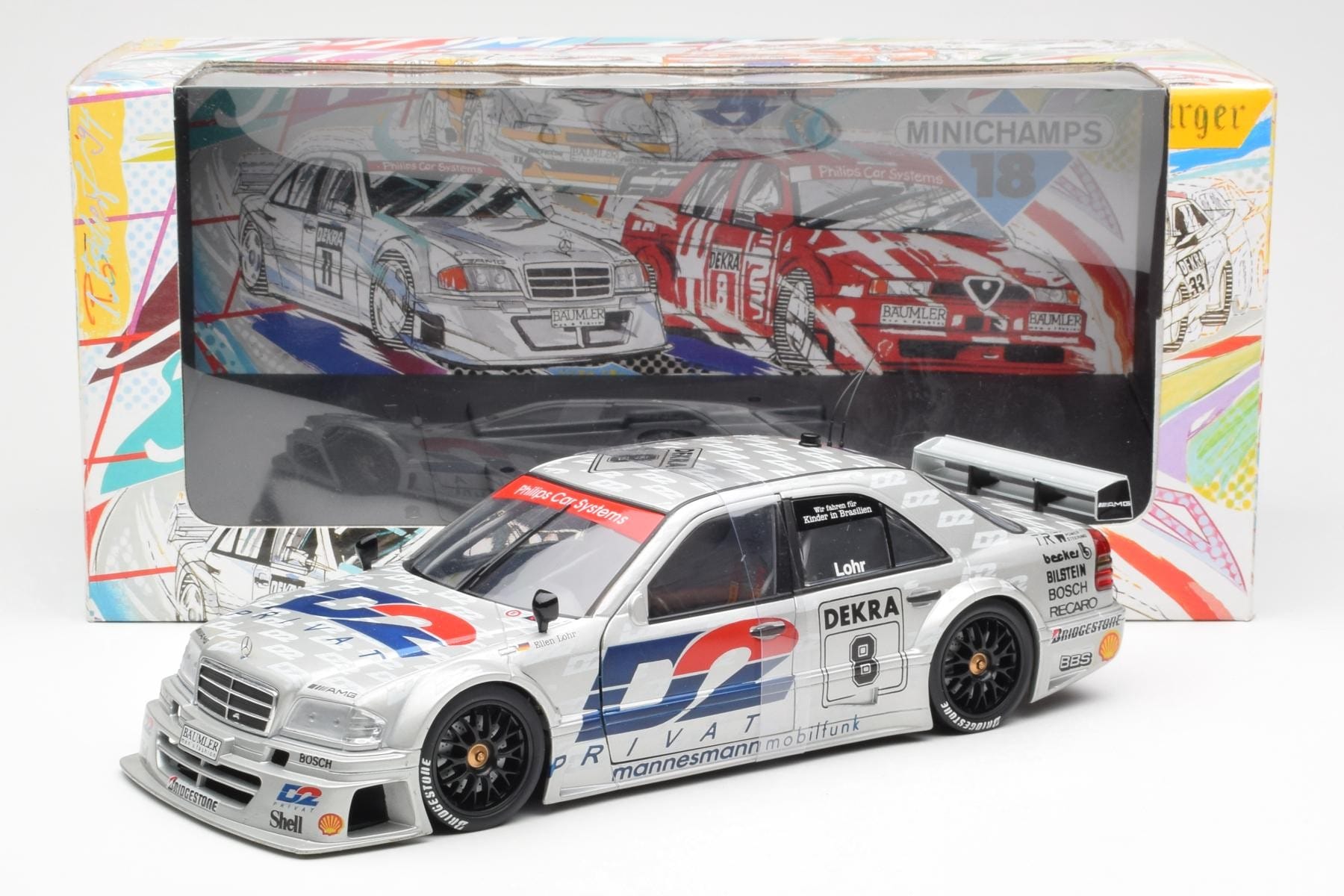 Mercedes C-Class W202 #8 E. Lohr DTM 1994 UT Models 1:18 180943308 Metal - imaginea 6 din 6