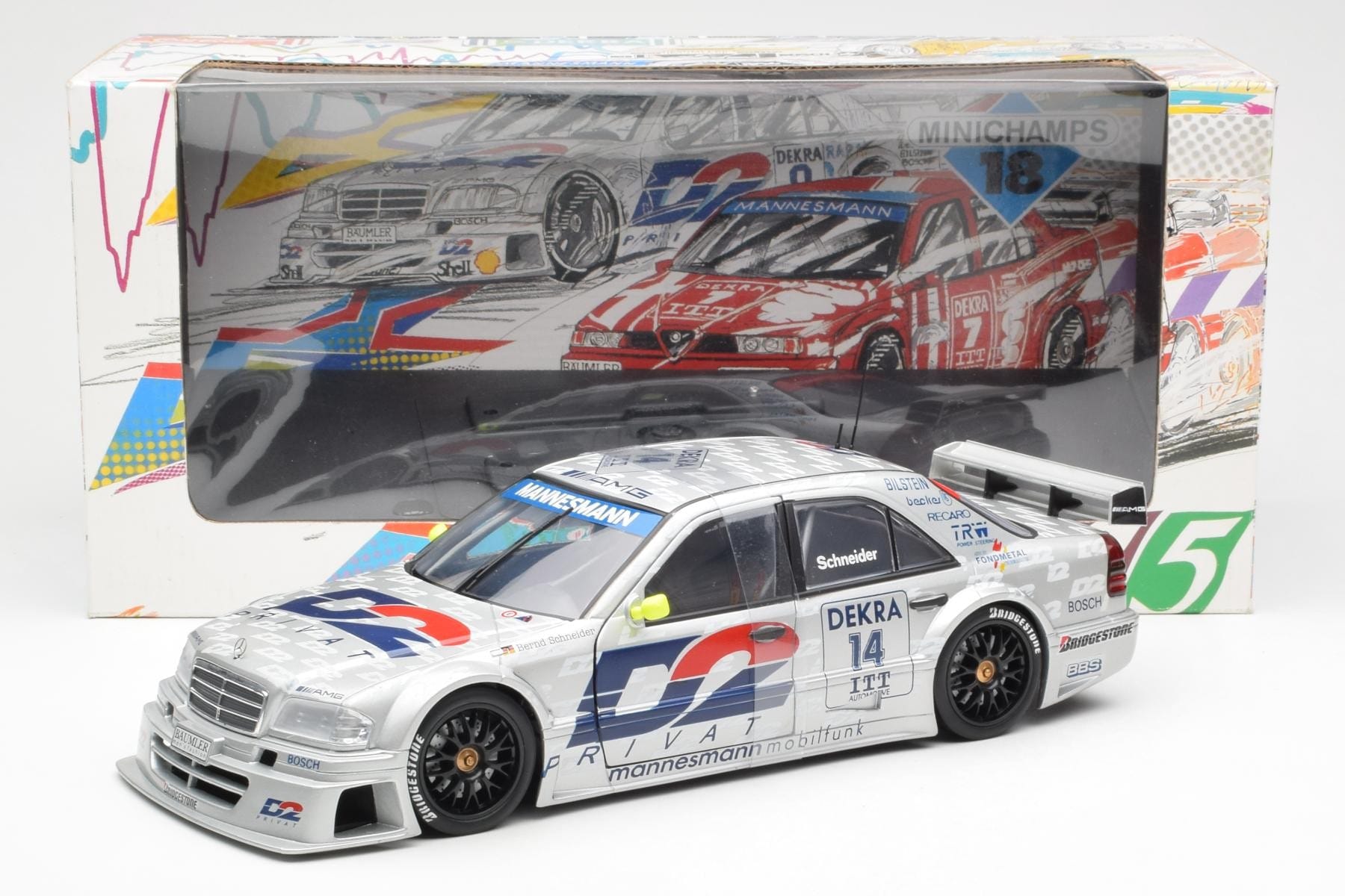 Mercedes C-Class W202 #14 Team AMG B. Schneider DTM 1995 UT Models 1:18 180953314 Metal - imaginea 6 din 6