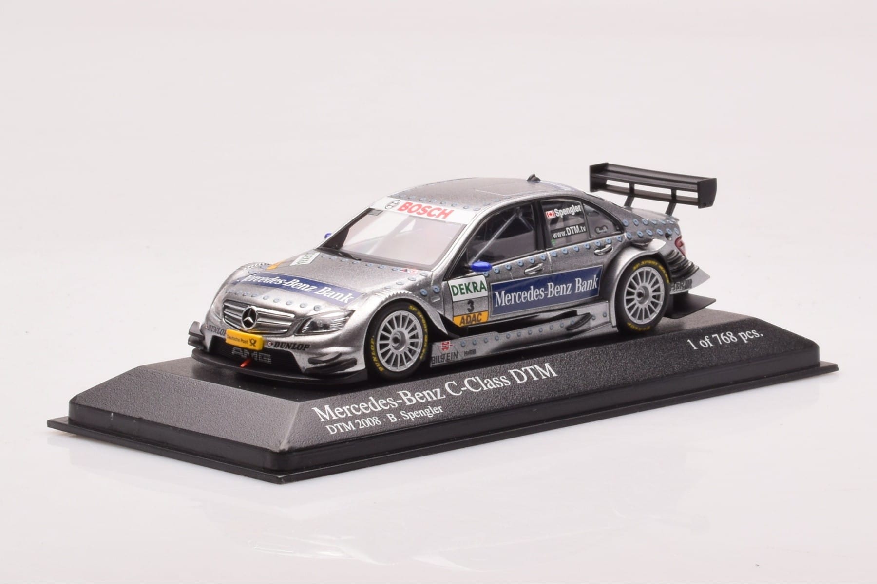 Mercedes C-Class W204 DTM Team AMG Mercedes #3 B. Spengler DTM 2008 Minichamps 1:43 400083803 Metal - imaginea 2 din 4