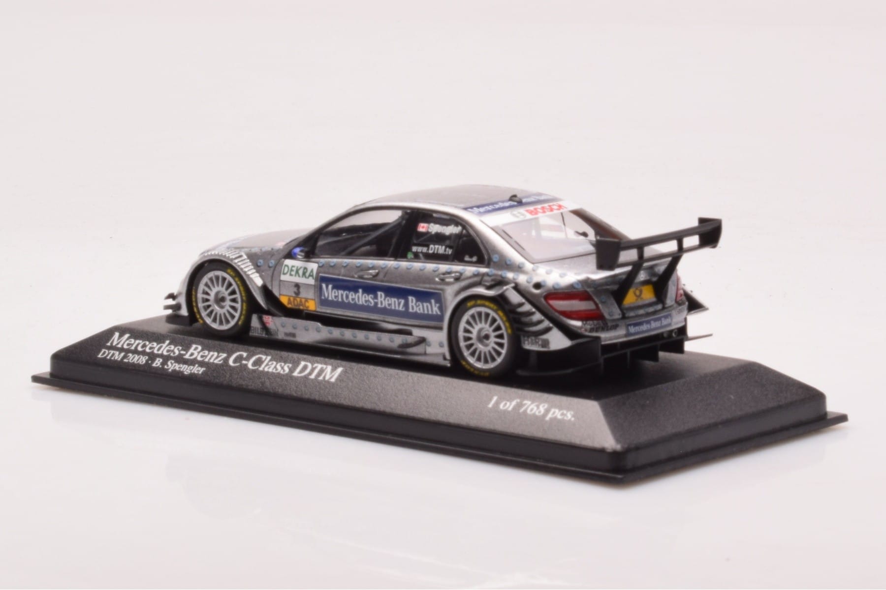 Mercedes C-Class W204 DTM Team AMG Mercedes #3 B. Spengler DTM 2008 Minichamps 1:43 400083803 Metal - imaginea 3 din 4