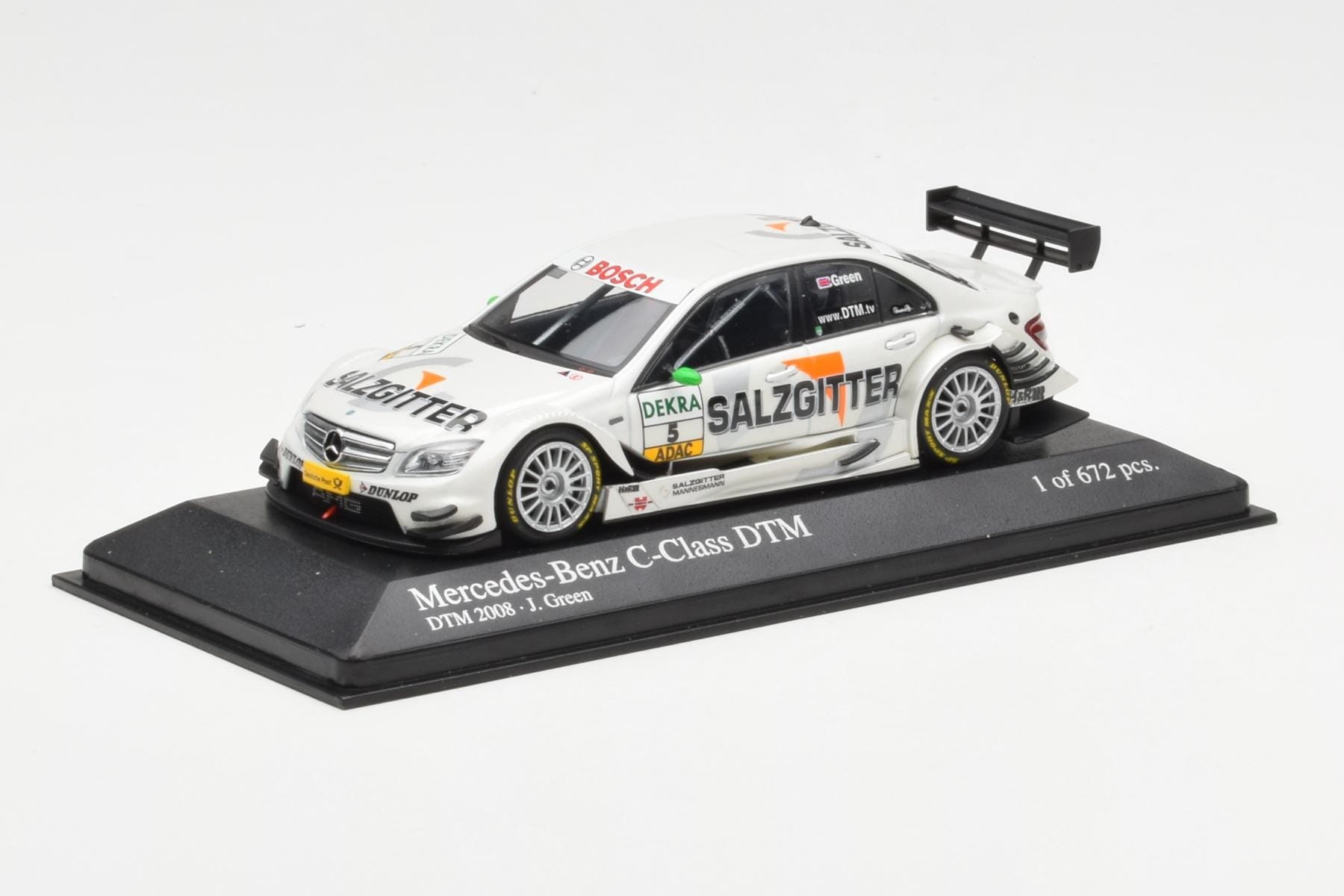 Mercedes C-Class W204 DTM Team AMG Mercedes #5 J. Green DTM 2008 Minichamps 1:43 400083805 Metal - imaginea 2 din 4