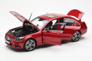 Mercedes C-Class W205 Roșu Metalic Asia Exclusive Norev 1:18 183835 Metal - imaginea 2 din 8
