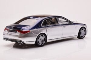 Mercedes Maybach S680 W223 Nautical Albastru Cirrus Argintiu Almost Real 1:18 820125 Metal - imaginea 3 din 8