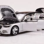 Mercedes Maybach S680 W223 Obsidian Negru Diamond Alb Almost Real 1:18 - image 2 of 7