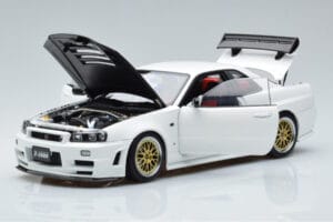 Nissan Skyline GT-R R34 Nismo Z-Tune Alb MotorHelix 1:18 M83407 Metal - imaginea 2 din 11