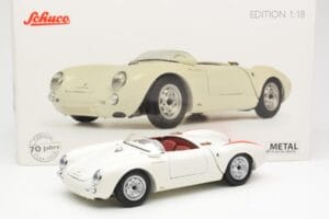 Porsche 550 Spyder Editie 70 Ani Alb Schuco 1:18 450033300 Metal - imaginea 8 din 8