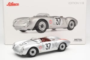 Porsche 550 RS Spyder #37 H. Polensky / R. von Frankenberg 24 Hours of Le Mans 1955 Schuco 1:18 450033400 Metal - imaginea 8 din 8