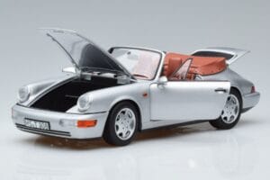 Porsche 911 964 Carrera 2 Cabriolet Argintiu Norev 1:18 187330 Metal - imaginea 2 din 7