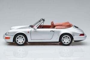 Porsche 911 964 Carrera 2 Cabriolet Argintiu Norev 1:18 187330 Metal - imaginea 4 din 7