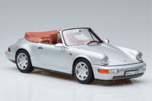 Porsche 911 964 Carrera 2 Cabriolet Argintiu Norev 1:18 187330 Metal - imaginea 5 din 7