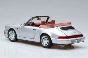Porsche 911 964 Carrera 2 Cabriolet Argintiu Norev 1:18 187330 Metal - imaginea 6 din 7