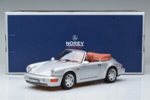 Porsche 911 964 Carrera 2 Cabriolet Argintiu Norev 1:18 187330 Metal - imaginea 7 din 7
