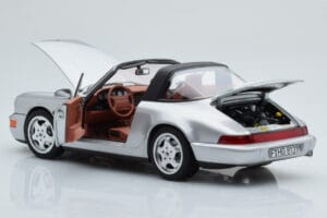 Porsche 911 964 Carrera 4 Targa Polar Argintiu Norev 1:18 187342 Metal - imaginea 3 din 9