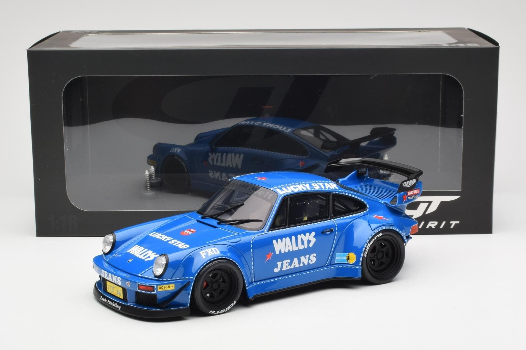Porsche 911 964 RWB Osho Arrow Albastru GT Spirit 1:18 GT448 Rășină - imaginea 6 din 6