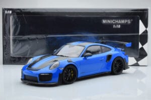 Porsche 911 GT2 RS 991.2 Weissach Package Albastru Jante Magneziu Negre Minichamps 1:18 153068316 Metal - imaginea 6 din 6