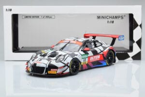 Porsche 911 GT3 R Iron Force by Ring Police #69 J. van Slooten / L. Luhr ADAC GT Masters 2018 Minichamps 1:18 153186969 Metal - imaginea 5 din 5