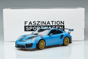 Porsche 911 991.2 GT3 RS Weissach Package Miami Albastru Jante Aurii Minichamps 1:18 153068310 Metal - imaginea 6 din 6