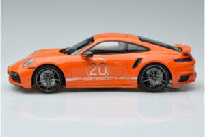 Porsche 911 992 Turbo S China 20th Anniversary Portocaliu Minichamps 1:18 155069171 Metal - imaginea 3 din 6