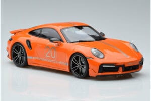 Porsche 911 992 Turbo S China 20th Anniversary Portocaliu Minichamps 1:18 155069171 Metal - imaginea 4 din 6