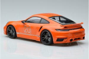 Porsche 911 992 Turbo S China 20th Anniversary Portocaliu Minichamps 1:18 155069171 Metal - imaginea 5 din 6