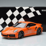 Porsche 911 992 Turbo S China 20th Anniversary Portocaliu Minichamps 1:18 - image 6 of 6
