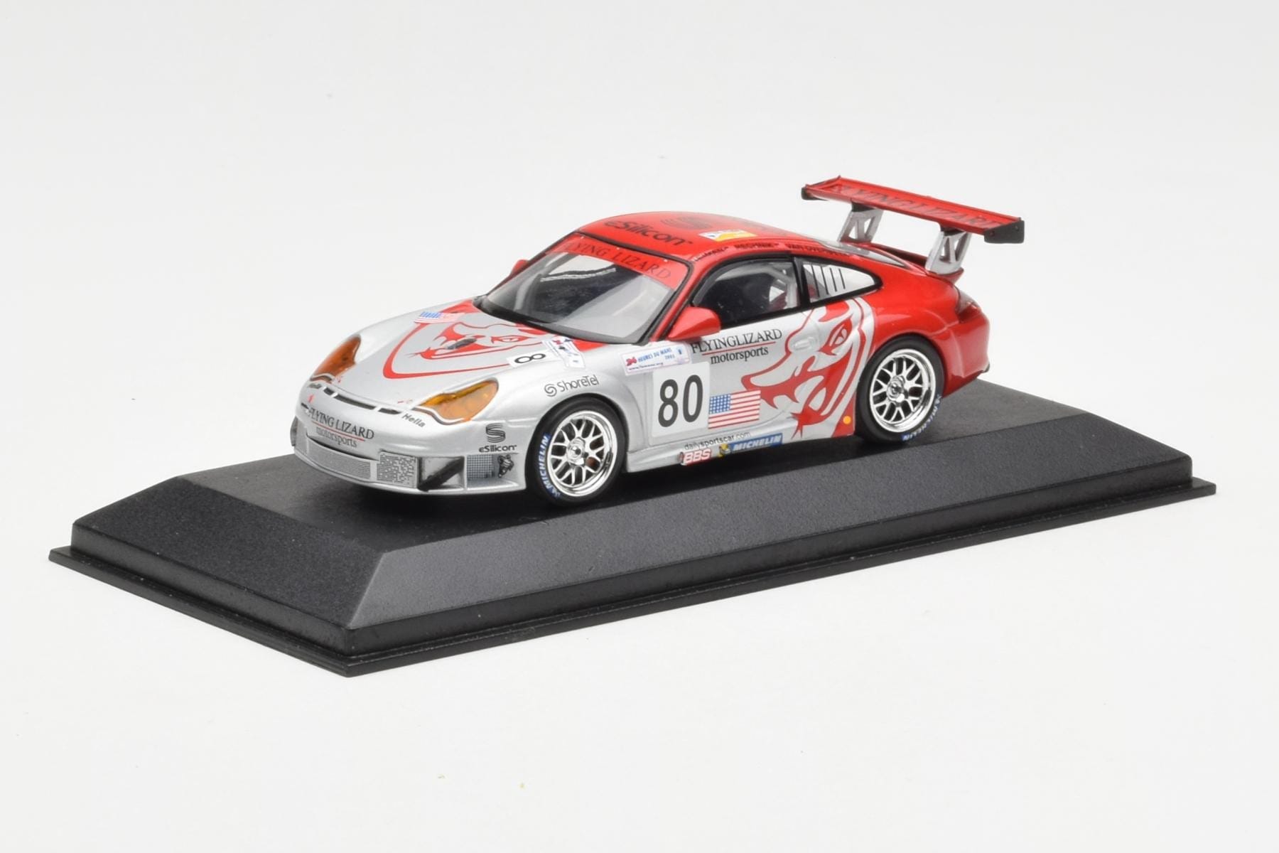Porsche 911 996 GT3 RSR Flying Lizard #80 S. Neiman / J. Pechnik / J. Van Overbeek GT2 Class 24 Hours of Le Mans 2005 Minicha - imaginea 2 din 4
