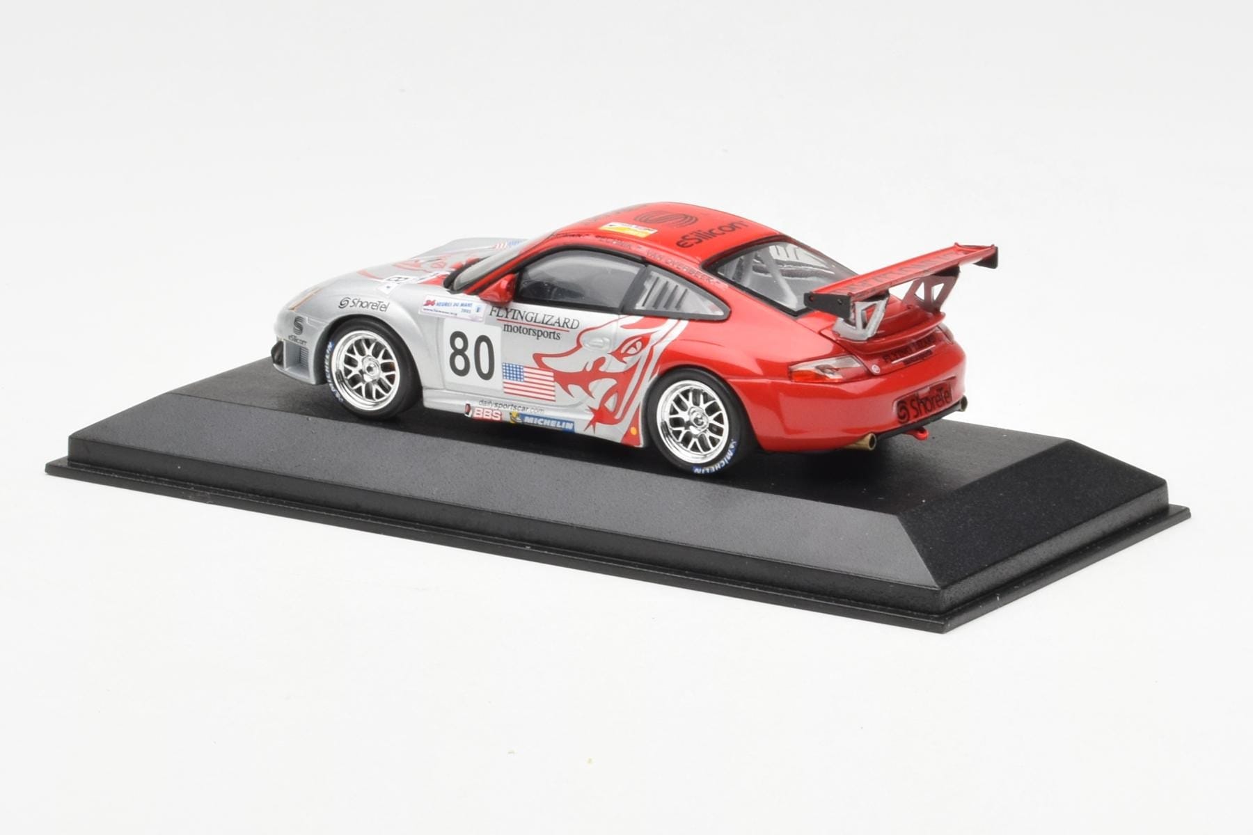 Porsche 911 996 GT3 RSR Flying Lizard #80 S. Neiman / J. Pechnik / J. Van Overbeek GT2 Class 24 Hours of Le Mans 2005 Minicha - imaginea 3 din 4