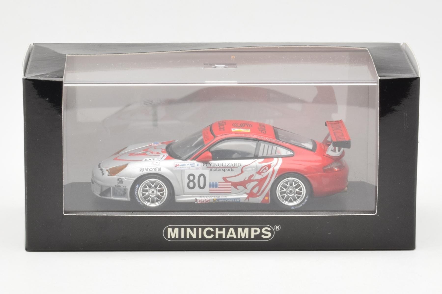 Porsche 911 996 GT3 RSR Flying Lizard #80 S. Neiman / J. Pechnik / J. Van Overbeek GT2 Class 24 Hours of Le Mans 2005 Minicha - imaginea 4 din 4