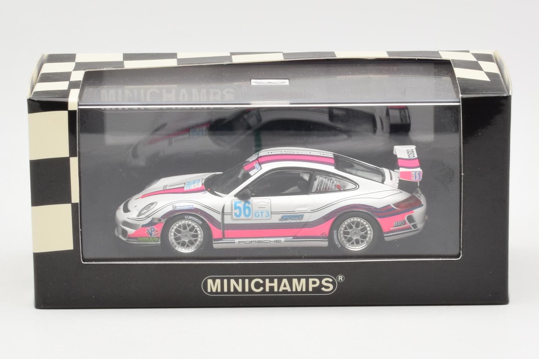 Porsche 911 997 GT3 Cup #56 M. Snow IMSA GT3 Challenge 2008 Minichamps 1:43 400086456 Metal - imaginea 4 din 4