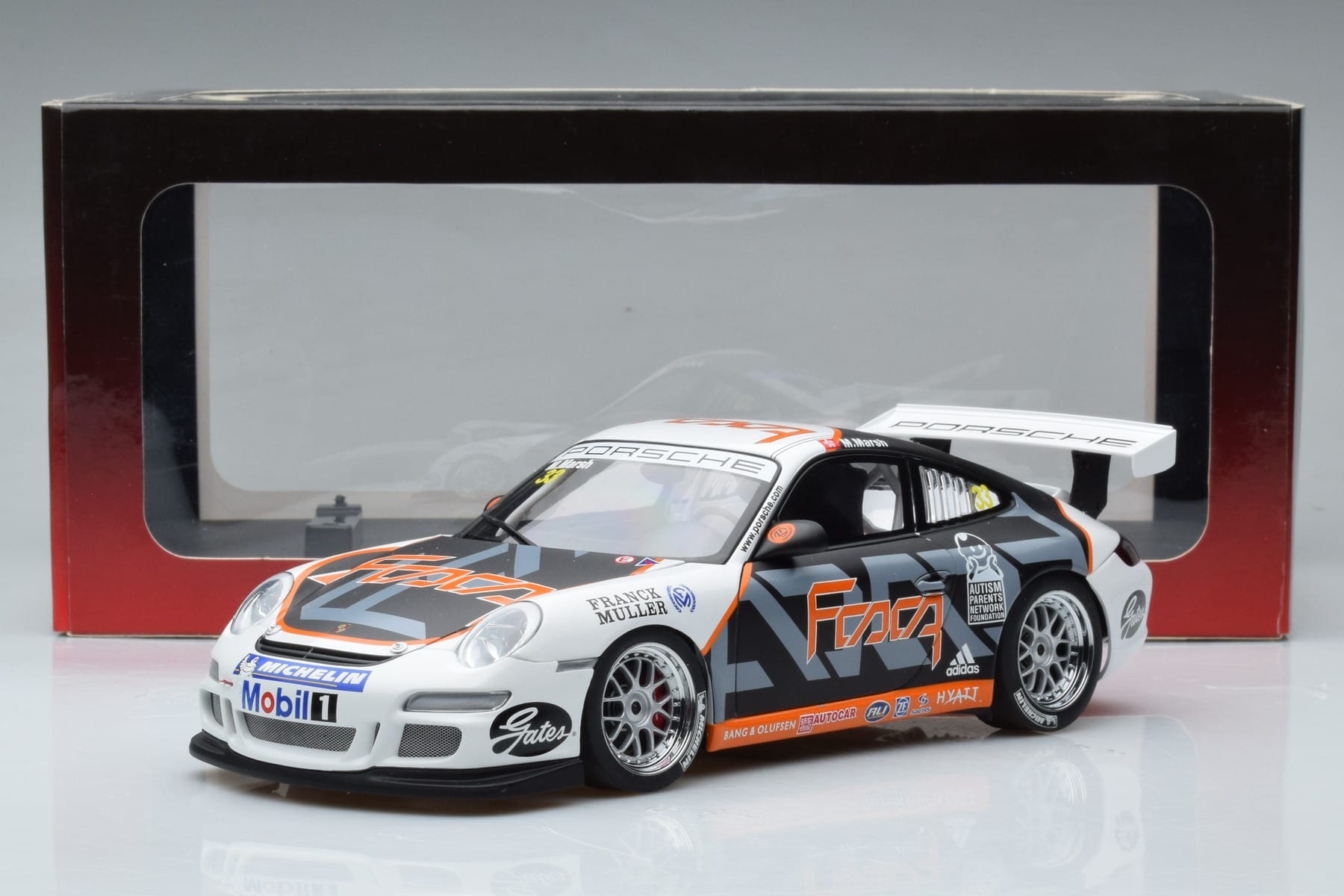 Porsche 911 997 GT3 Cup #33 M. Marsh Carrera Cup Asia 2006 AUTOart 1:18 80782 Metal - imaginea 7 din 7