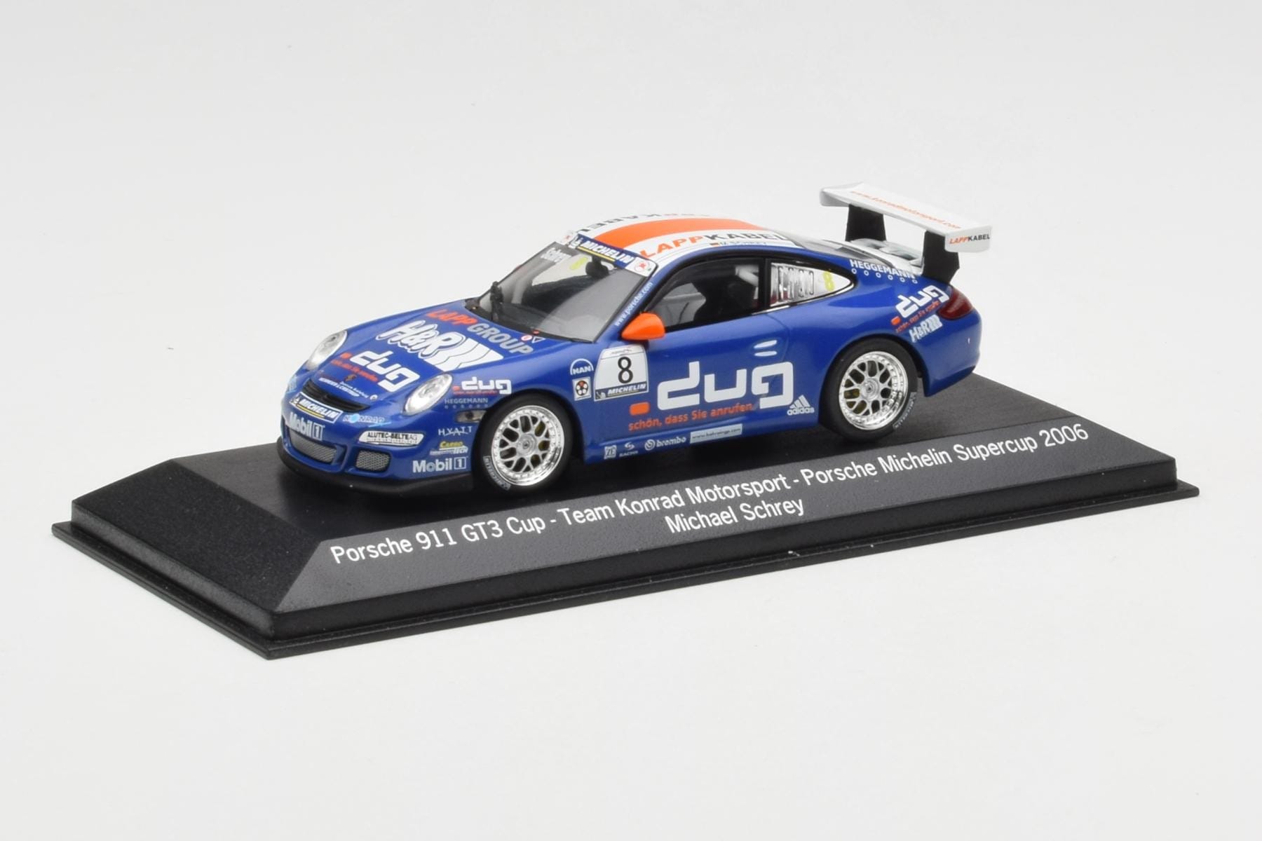 Porsche 911 997 GT3 Cup #8 M. Schrey Team Konrad Motorsport Porsche Michelin Supercup 2006 Minichamps 1:43 WAP02013217 Metal - imaginea 2 din 4