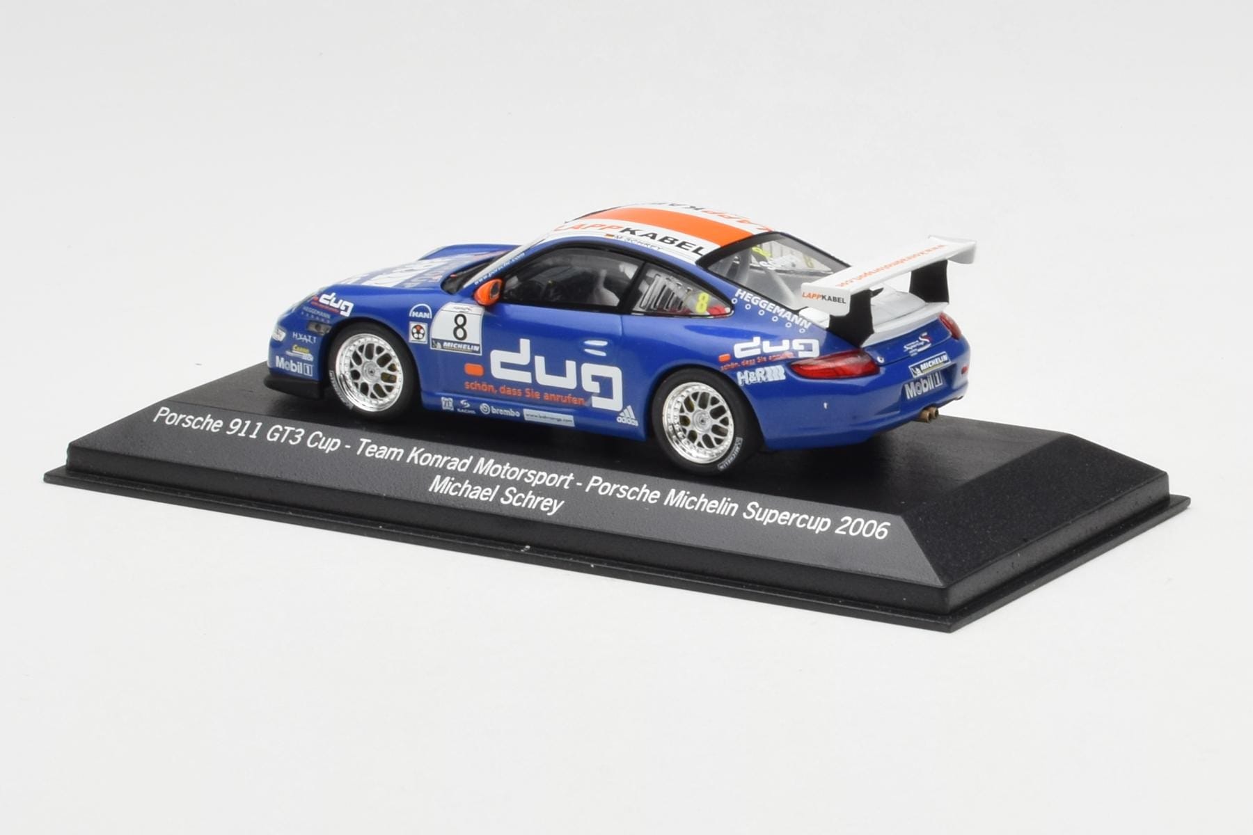 Porsche 911 997 GT3 Cup #8 M. Schrey Team Konrad Motorsport Porsche Michelin Supercup 2006 Minichamps 1:43 WAP02013217 Metal - imaginea 3 din 4