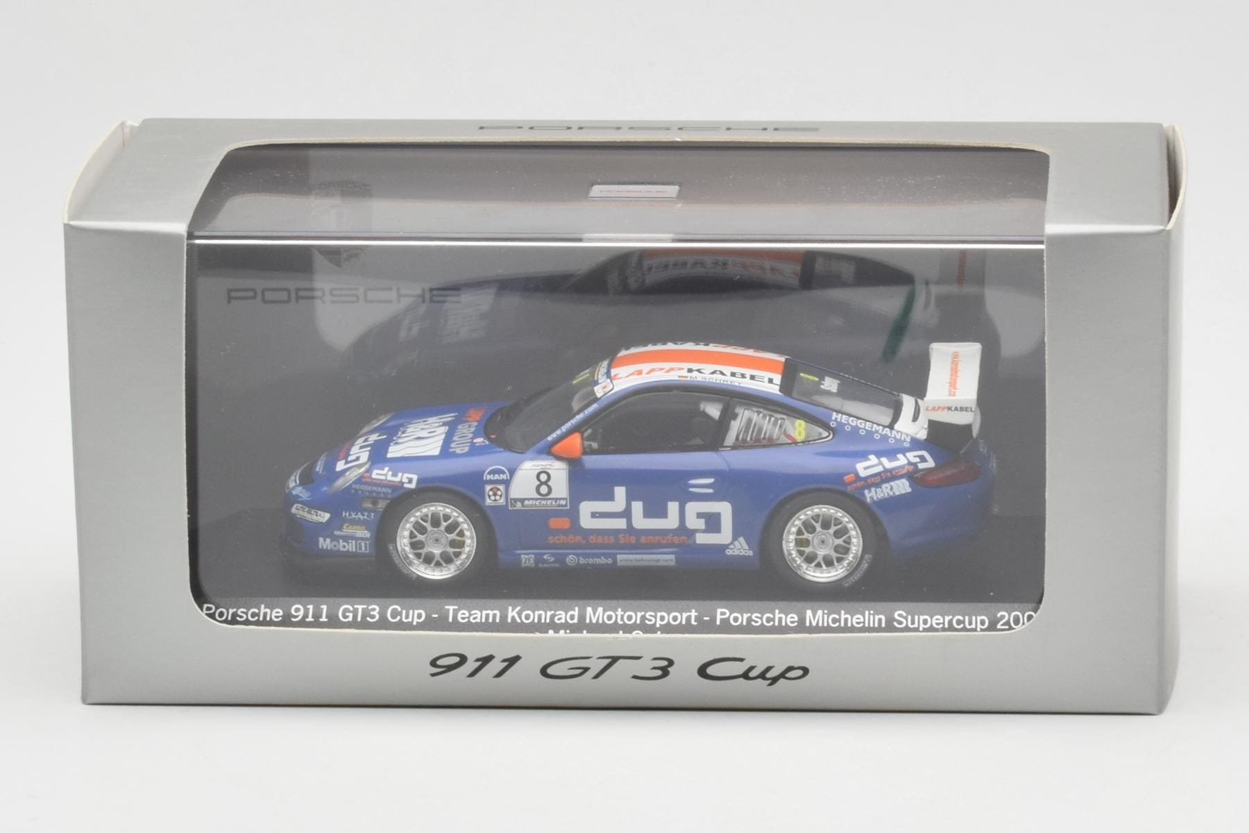 Porsche 911 997 GT3 Cup #8 M. Schrey Team Konrad Motorsport Porsche Michelin Supercup 2006 Minichamps 1:43 WAP02013217 Metal - imaginea 4 din 4