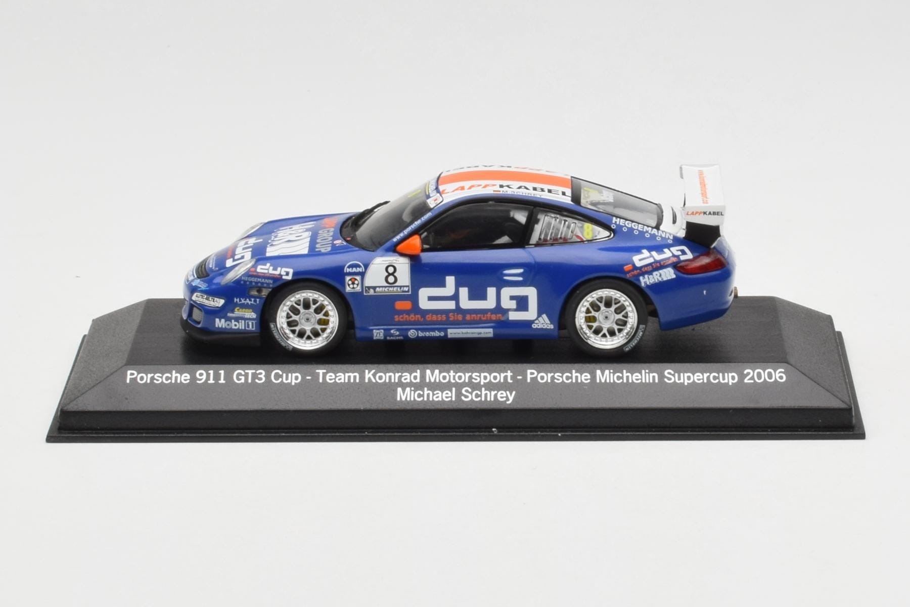 Porsche 911 997 GT3 Cup #8 M. Schrey Team Konrad Motorsport Porsche Michelin Supercup 2006 Minichamps 1:43 WAP02013217 Metal