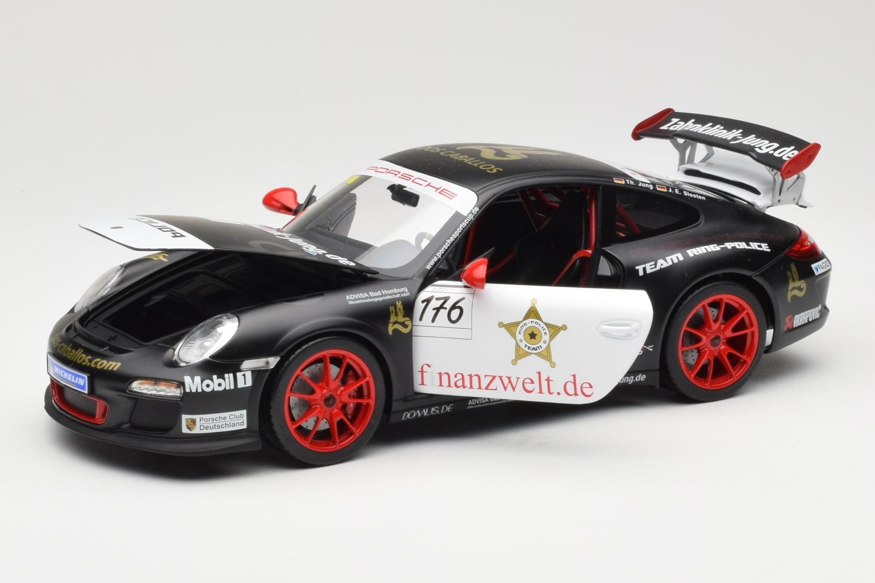 Porsche 911 997 GT3 RS #176 Team Ring Police VLN 2011 Norev 1:18 187570 Metal - imaginea 2 din 8