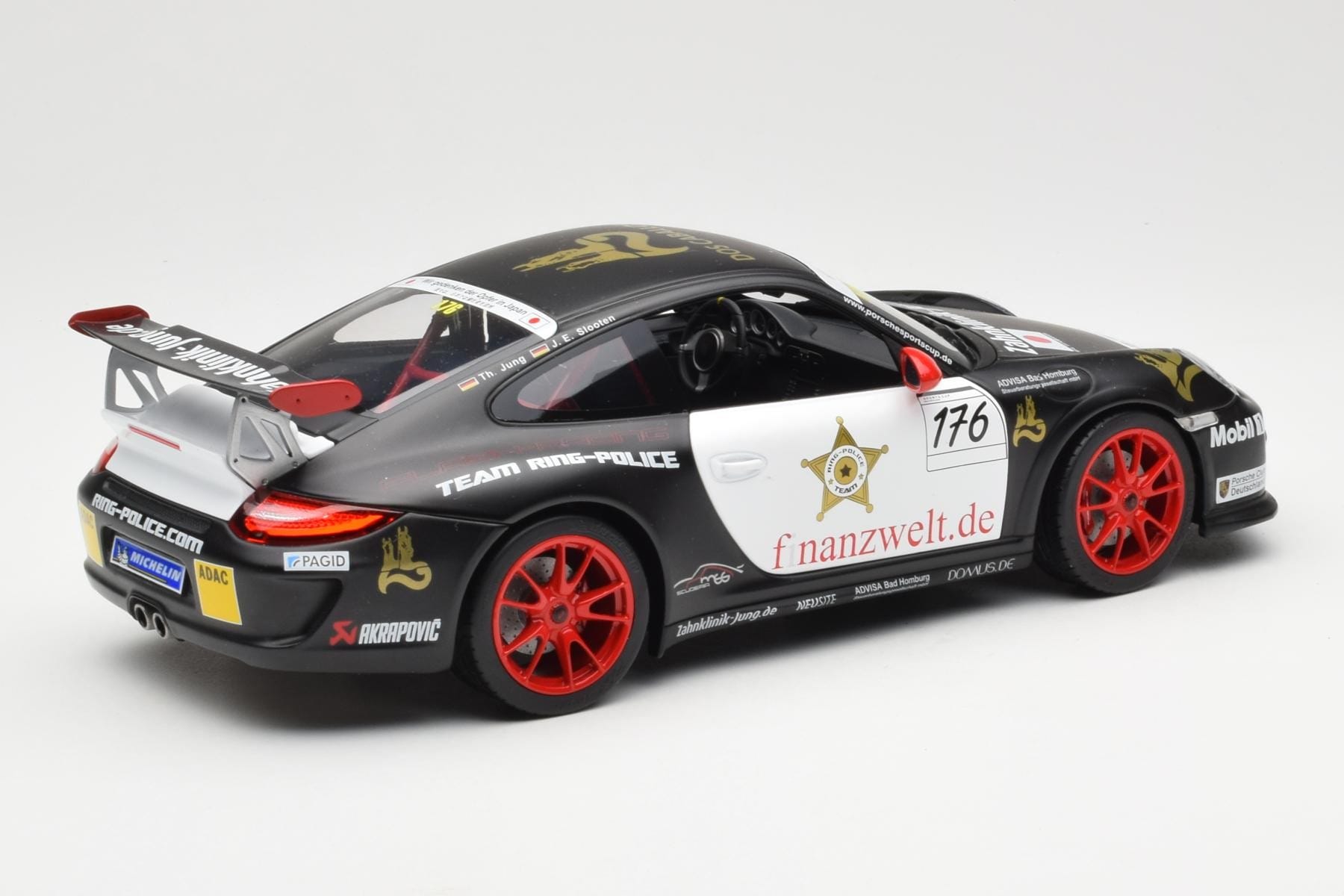 Porsche 911 997 GT3 RS #176 Team Ring Police VLN 2011 Norev 1:18 187570 Metal - imaginea 3 din 8