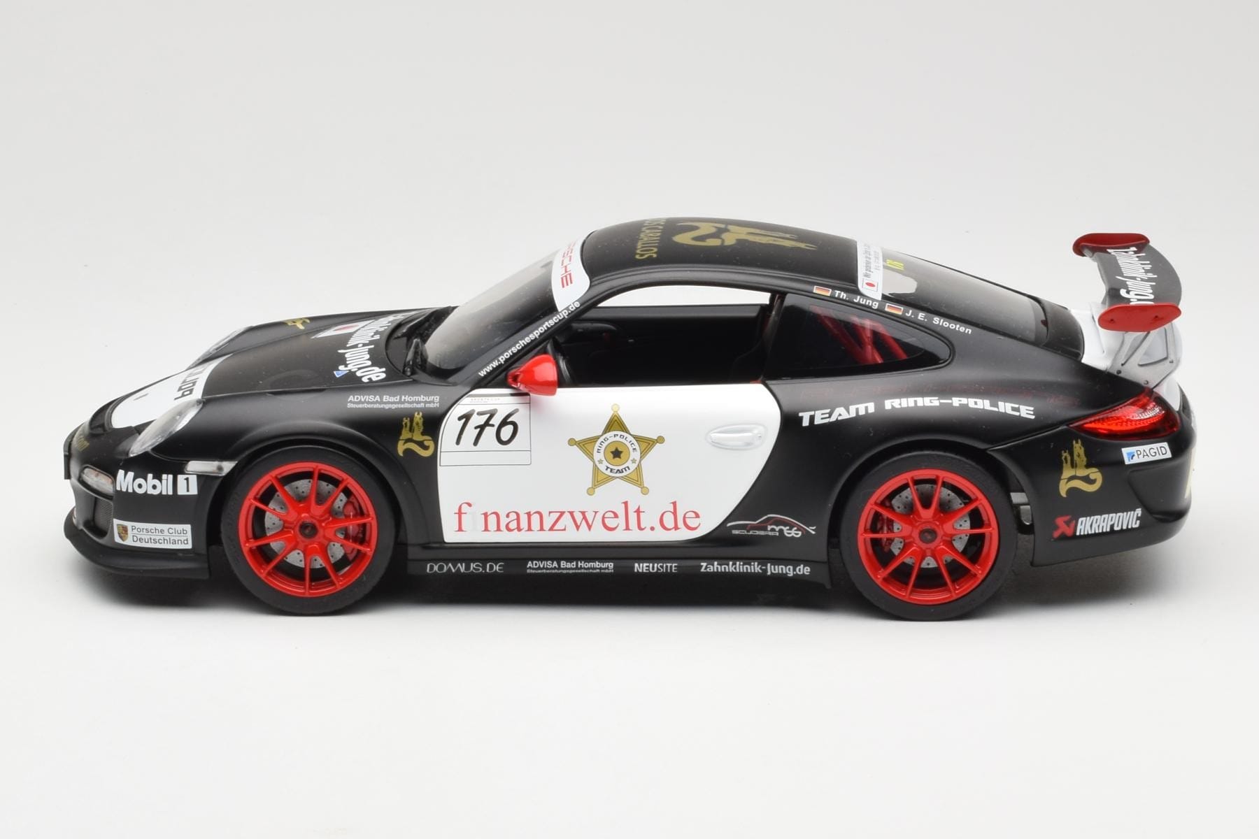 Porsche 911 997 GT3 RS #176 Team Ring Police VLN 2011 Norev 1:18 187570 Metal - imaginea 4 din 8
