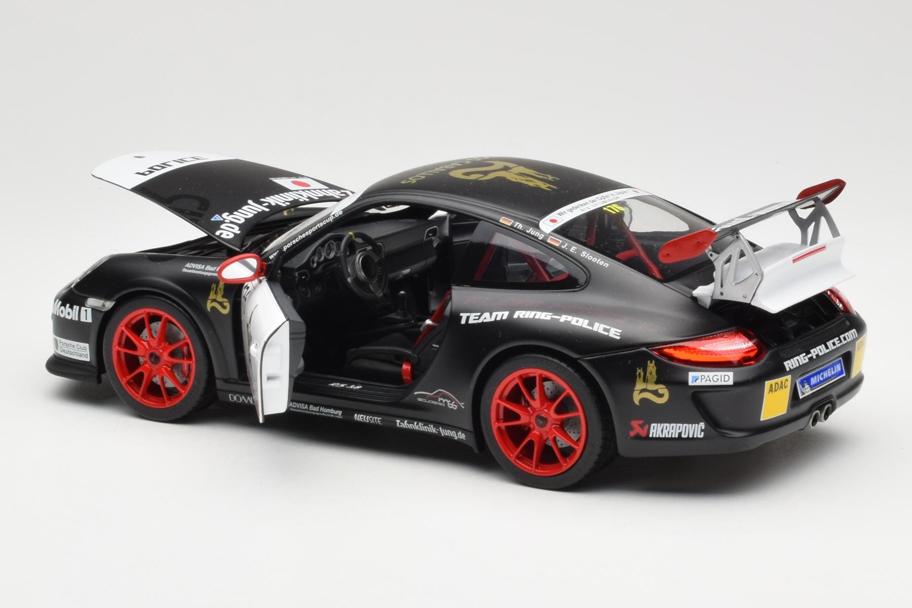 Porsche 911 997 GT3 RS #176 Team Ring Police VLN 2011 Norev 1:18 187570 Metal - imaginea 5 din 8