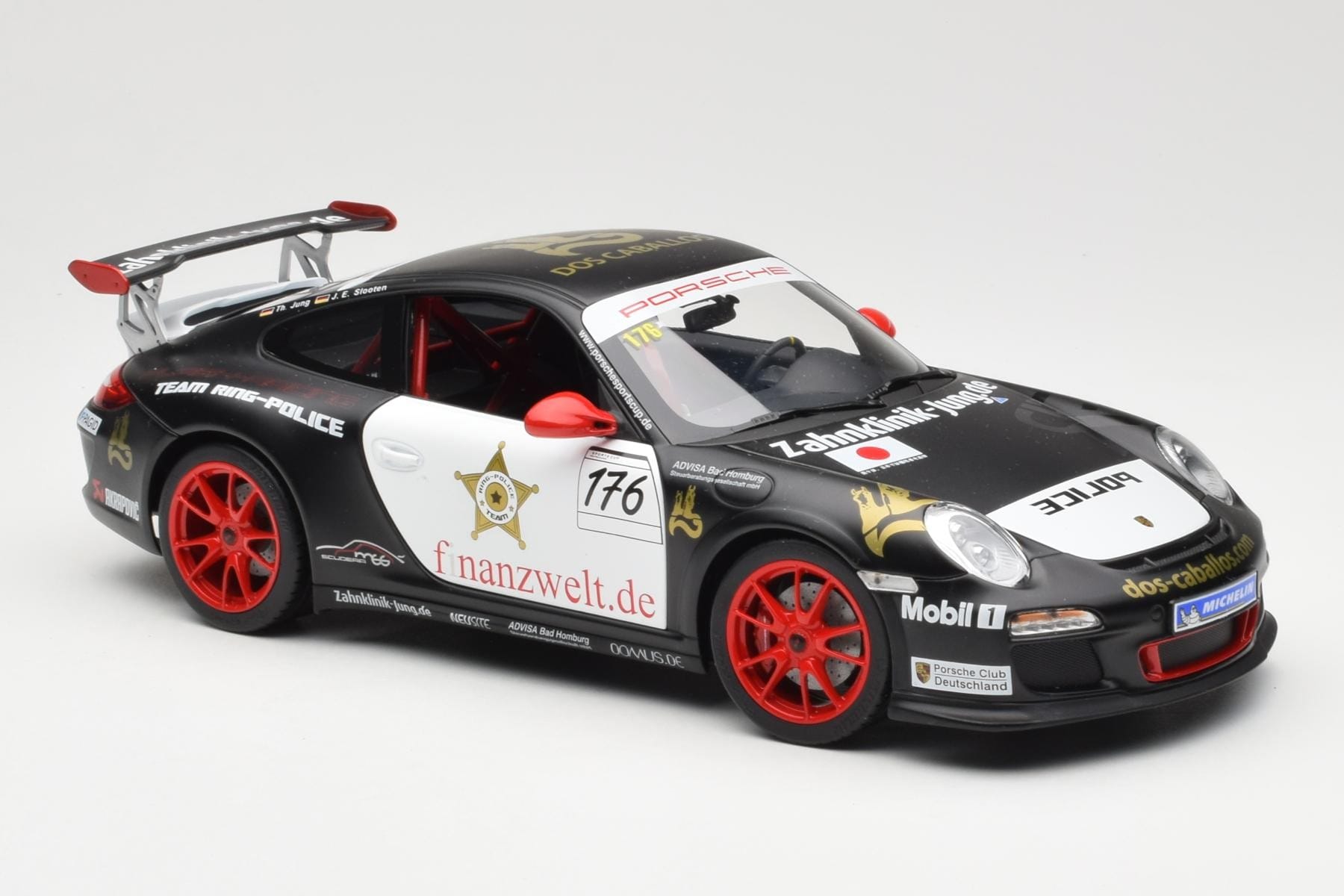 Porsche 911 997 GT3 RS #176 Team Ring Police VLN 2011 Norev 1:18 187570 Metal - imaginea 6 din 8