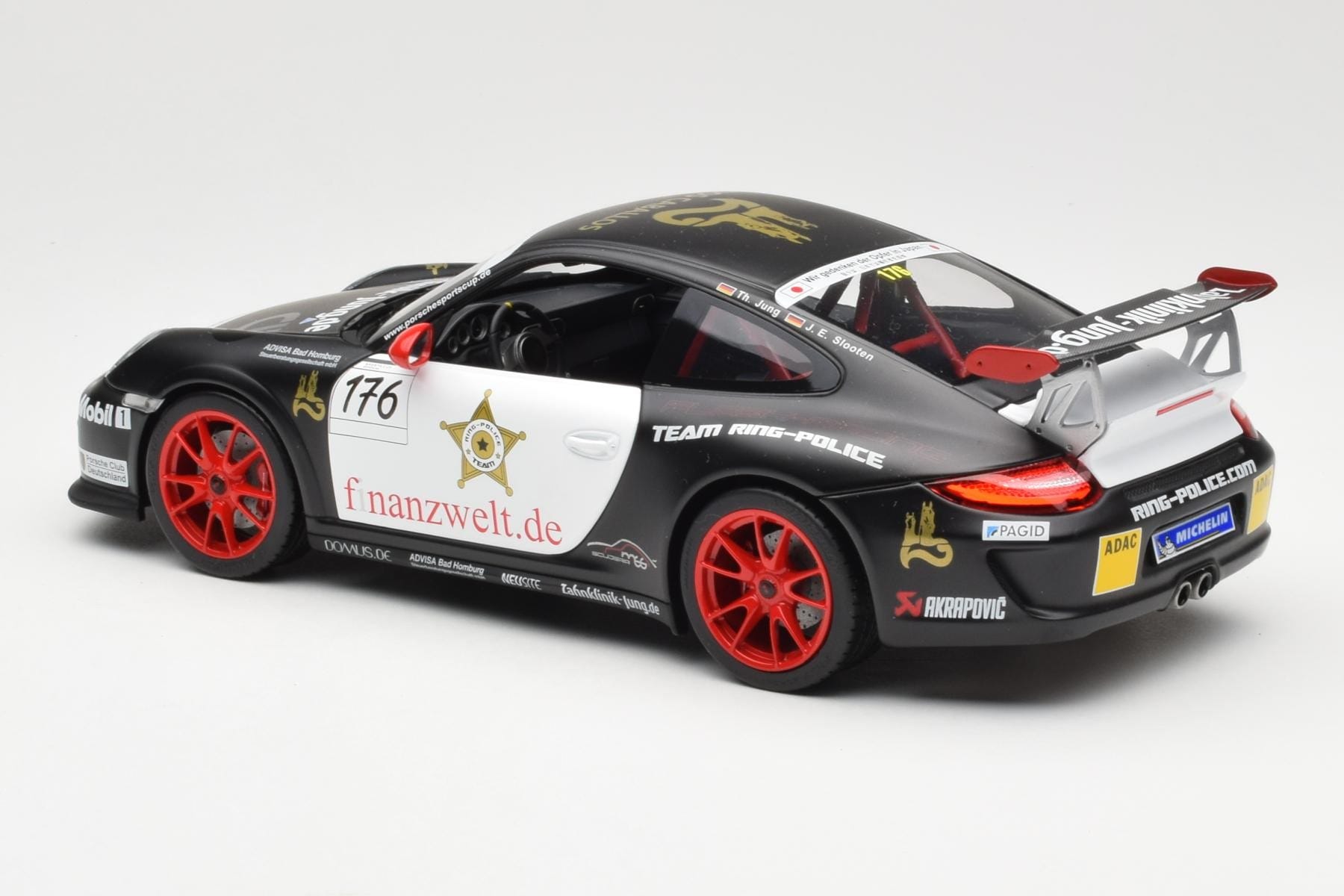 Porsche 911 997 GT3 RS #176 Team Ring Police VLN 2011 Norev 1:18 187570 Metal - imaginea 7 din 8