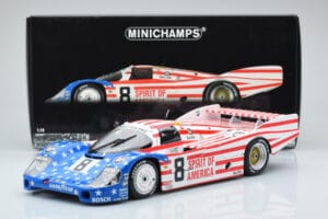 Porsche 956L Spirit of America #8 G. Follmer / J. Morton / K. Miller 24 Hours of Le Mans 1986 Minichamps 1:18 180866508 Metal - imaginea 8 din 8