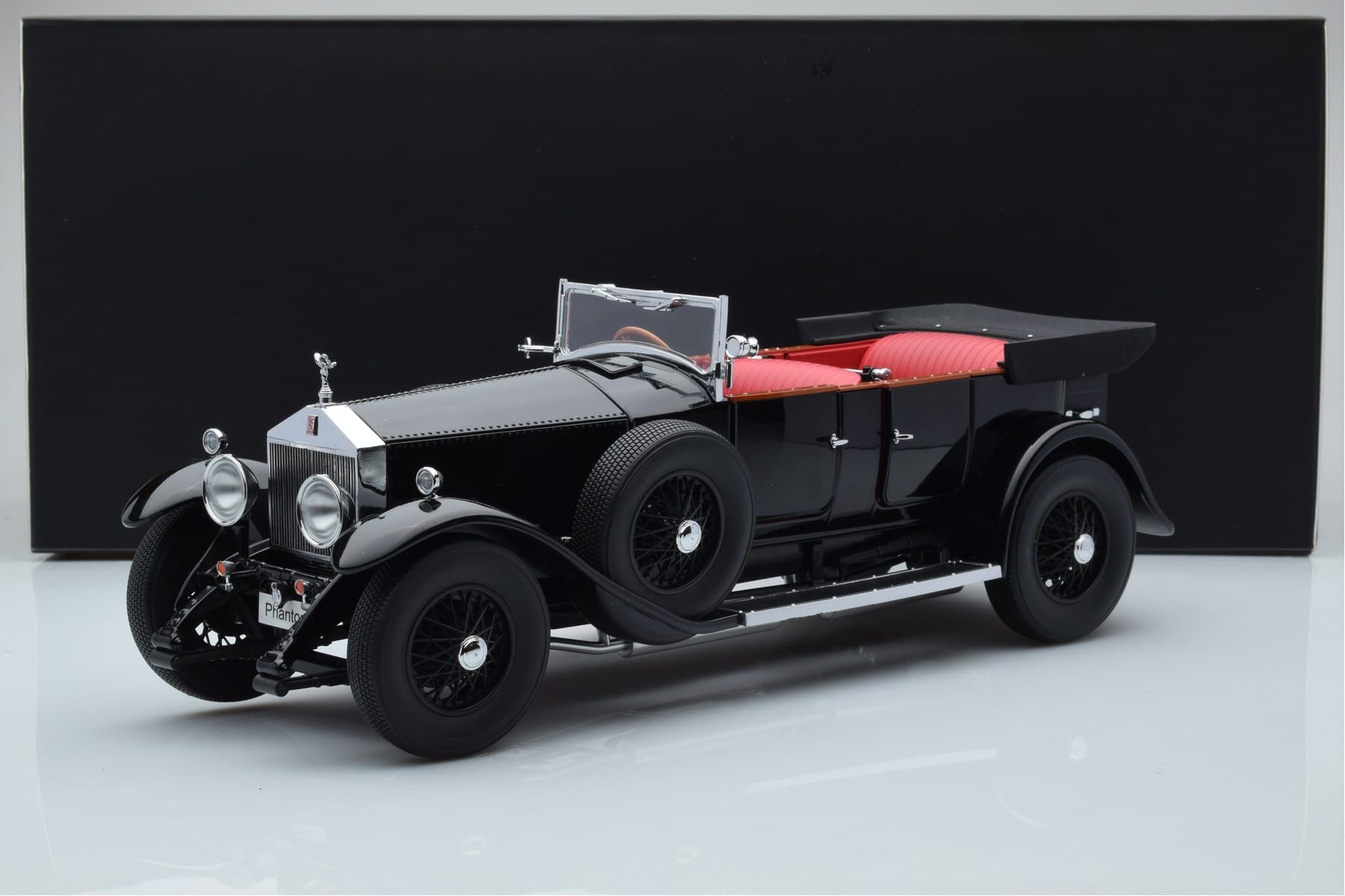 Rolls-Royce Phantom I Cabriolet Negru Kyosho 1:18 08931BK Metal - imaginea 8 din 8