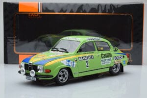 Saab 96 V4 #2 S. Blomqvist / H. Sylvan Rally Sweden 1976 IXO 1:18 18RMC085B Metal - imaginea 6 din 6