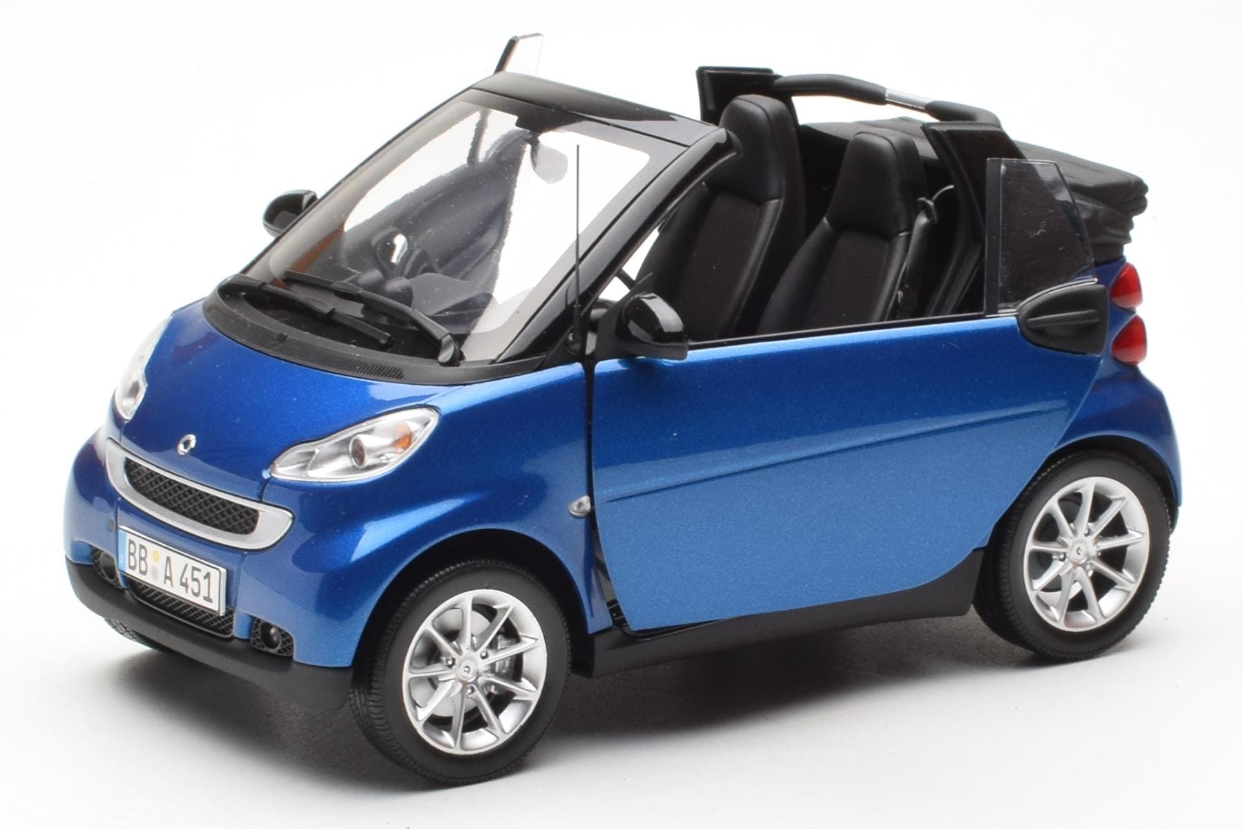 Smart Fortwo 451 Cabrio Albastru & Negru Minichamps 1:18 150036330 Metal - imaginea 2 din 8