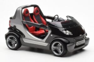 Smart Fortwo Crossblade Cabriolet Argintiu Negru Kyosho 1:18 13440 Metal - imaginea 4 din 6